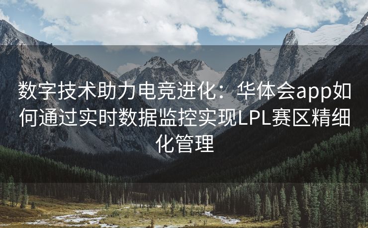数字技术助力电竞进化：华体会app如何通过实时数据监控实现LPL赛区精细化管理